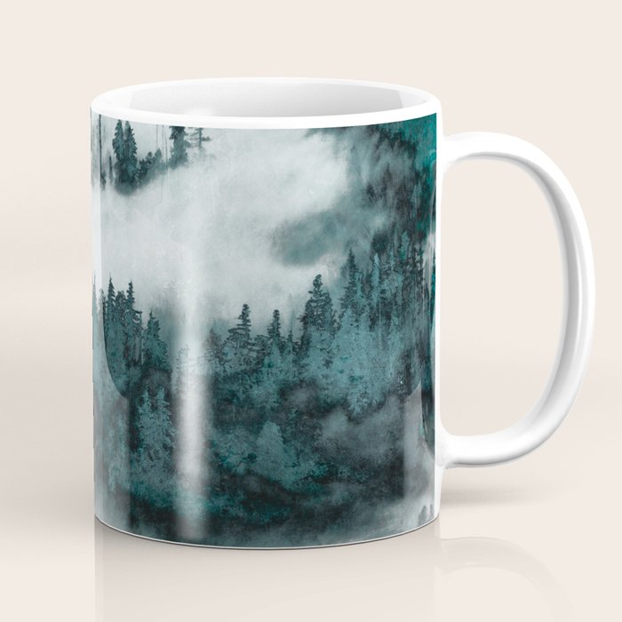 Foggy Forest Fun - Turquoise Mountains Coffee Mug Gallery Image 1