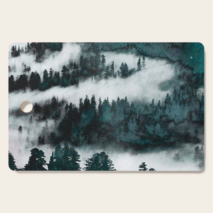 Foggy Forest Fun - Turquoise Mountains Cutting Board Gallery Image 1
