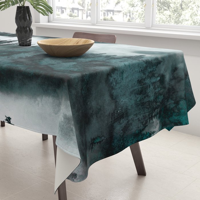 Foggy Forest Fun - Turquoise Mountains Tablecloth Gallery Image 3