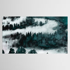 Foggy Forest Fun - Turquoise Mountains Tablecloth Gallery Image 2