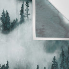 Foggy Forest Fun - Turquoise Mountains Wall Tapestry Gallery Image 3