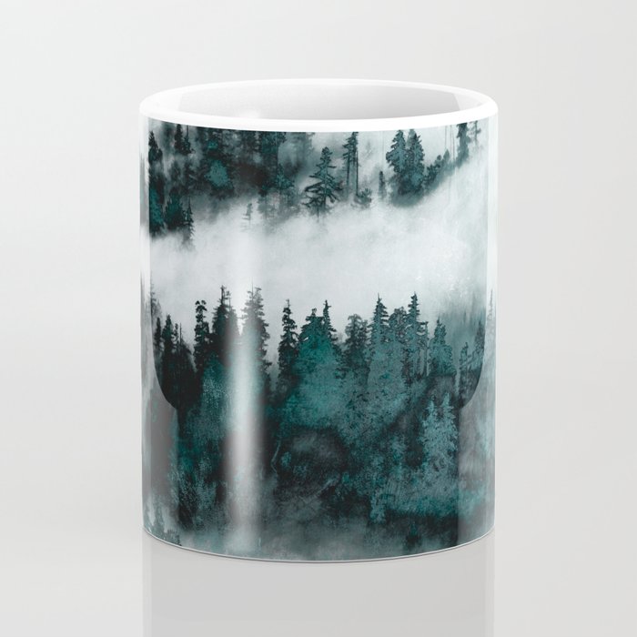 Foggy Forest Fun - Turquoise Mountains Coffee Mug Gallery Image 4