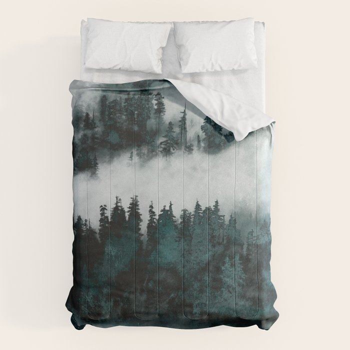 Foggy Forest Fun - Turquoise Mountains Comforter Gallery Image 6