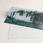 Foggy Forest Fun - Turquoise Mountains Wrapping Paper Gallery Image 2