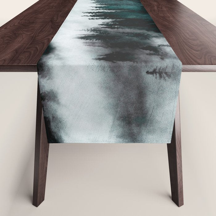 Foggy Forest Fun - Turquoise Mountains Table Runner Gallery Image 1