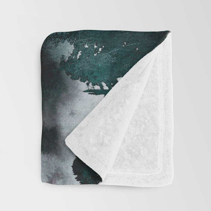 Foggy Forest Fun - Turquoise Mountains Throw Blanket Gallery Image 3