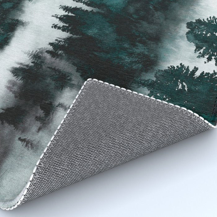 Foggy Forest Fun - Turquoise Mountains Rug Gallery Image 4