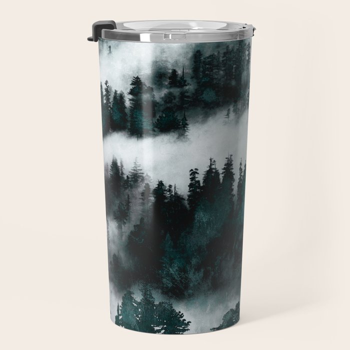 Foggy Forest Fun - Turquoise Mountains Travel Mug Gallery Image 3