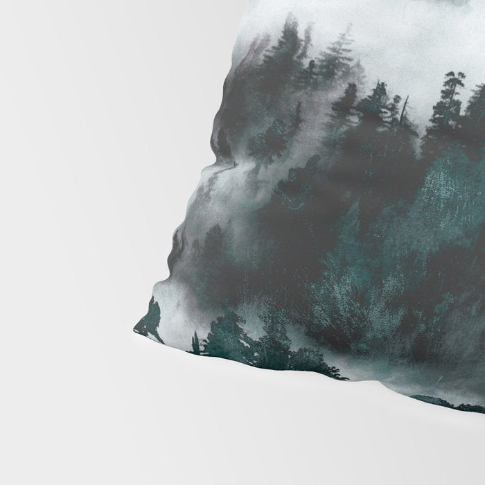 Foggy Forest Fun - Turquoise Mountains Pillow Sham Gallery Image 4
