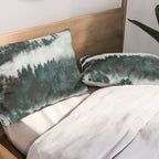 Foggy Forest Fun - Turquoise Mountains Pillow Sham Gallery Image 2