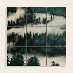Foggy Forest Fun - Turquoise Mountains Wood Wall Art Gallery Image 1