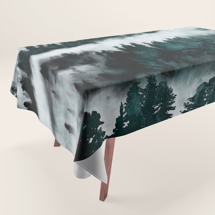 Foggy Forest Fun - Turquoise Mountains Tablecloth Gallery Image 1