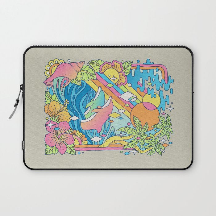 Paradise Visions | Tropical Neon Ocean Escape Laptop Sleeve Gallery Image 1