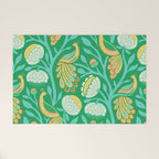 Peacock Dreams - Electric Green Welcome Mat Gallery Image 1