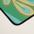 Peacock Dreams - Electric Green Desk Mat Gallery Image 4