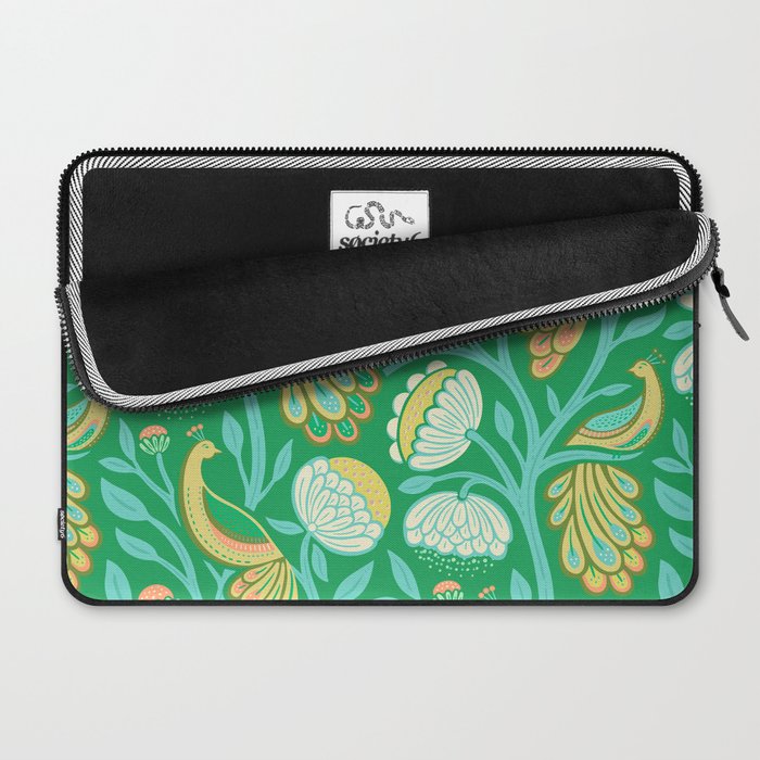 Peacock Dreams - Electric Green Laptop Sleeve Gallery Image 2