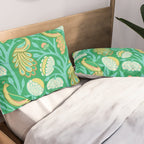 Peacock Dreams - Electric Green Pillow Sham Gallery Image 2