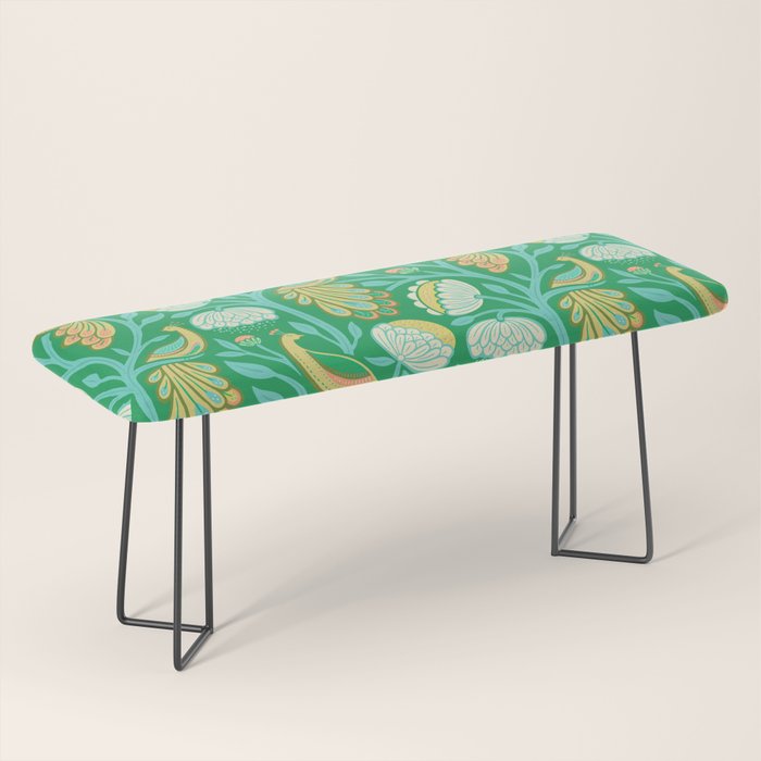 Peacock Dreams - Electric Green Bench Gallery Image 1