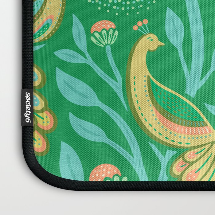Peacock Dreams - Electric Green Laptop Sleeve Gallery Image 3