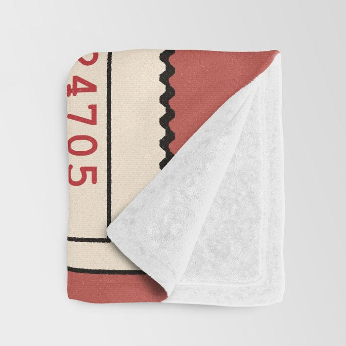 Bisou Bisou. Retro Movie Ticket Throw Blanket Gallery Image 3