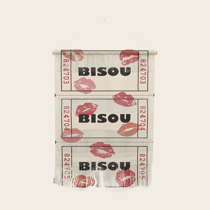 Bisou Bisou. Retro Movie Ticket Wall Hanging Gallery Image 1