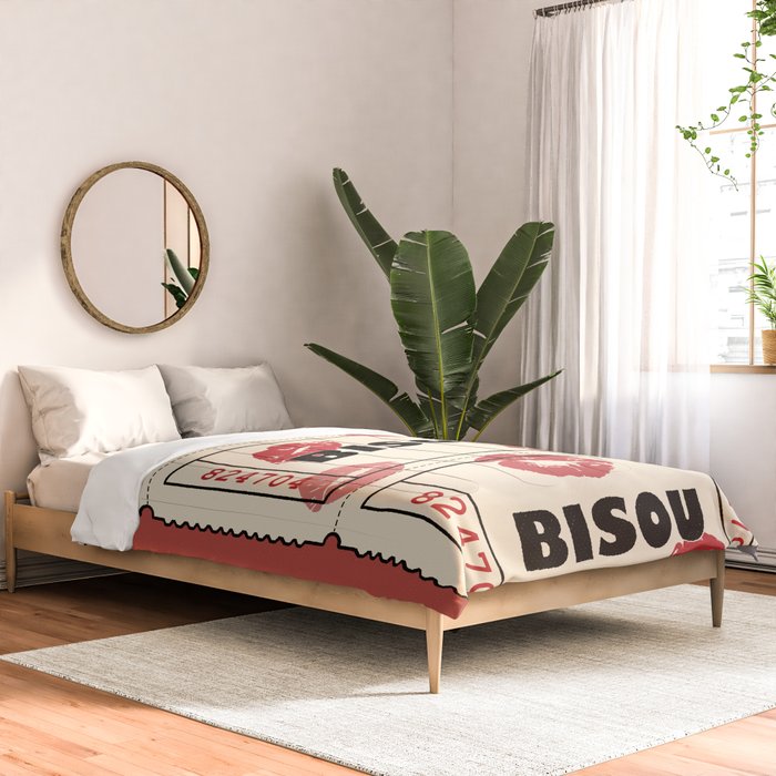 Bisou Bisou. Retro Movie Ticket Comforter Gallery Image 2