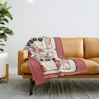 Bisou Bisou. Retro Movie Ticket Throw Blanket Gallery Image 1