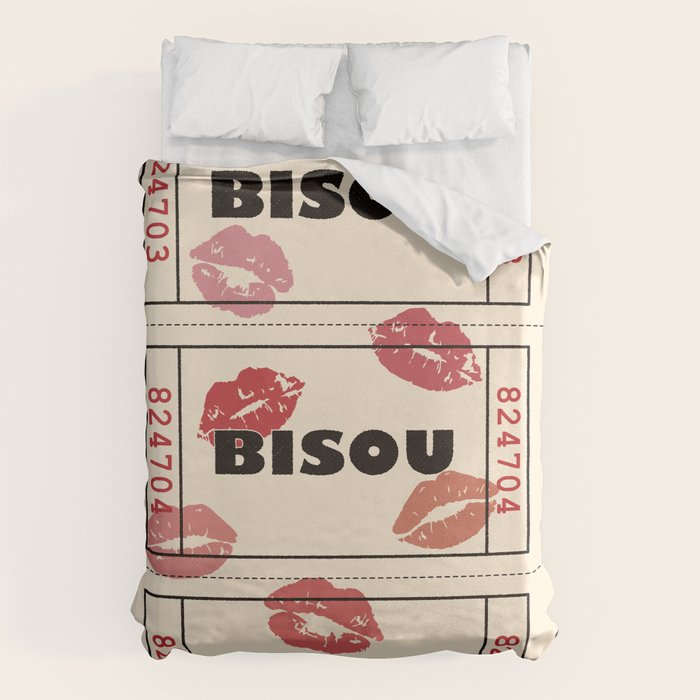 Bisou Bisou. Retro Movie Ticket Duvet Cover Gallery Image 6