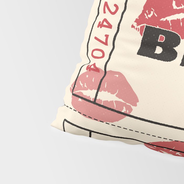 Bisou Bisou. Retro Movie Ticket Pillow Sham Gallery Image 4