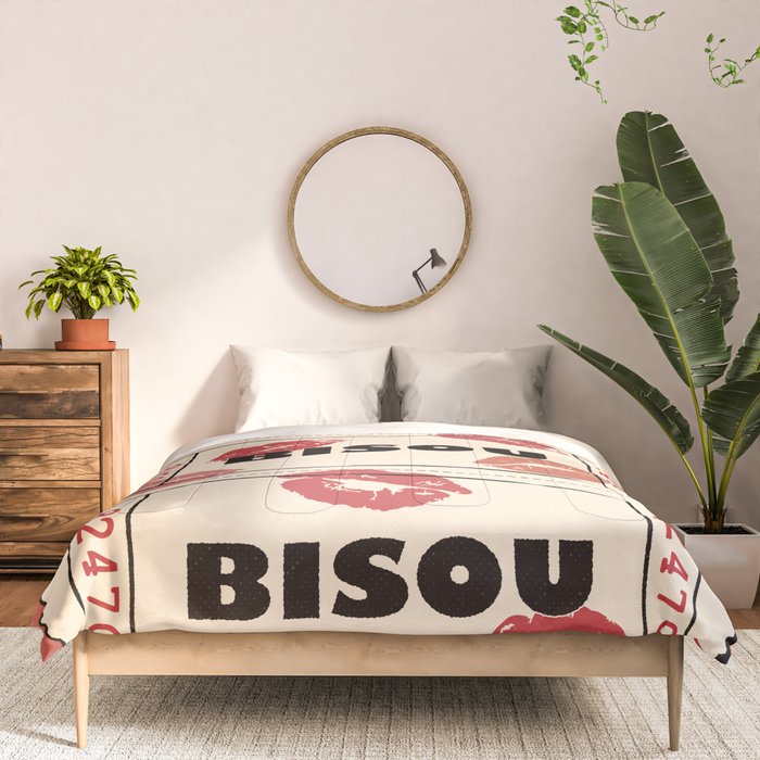 Bisou Bisou. Retro Movie Ticket Comforter Gallery Image 3