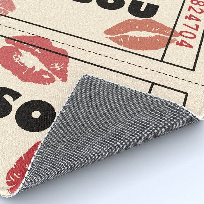 Bisou Bisou. Retro Movie Ticket Rug Gallery Image 4