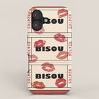 Bisou Bisou. Retro Movie Ticket iPhone Case Gallery Image 1
