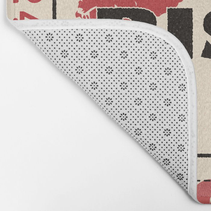 Bisou Bisou. Retro Movie Ticket Bath Mat Gallery Image 2