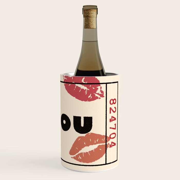 Bisou Bisou. Retro Movie Ticket Wine Chiller Gallery Image 3