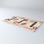 Bisou Bisou. Retro Movie Ticket Rug Gallery Image 3
