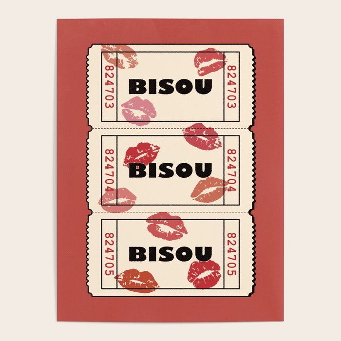 Bisou Bisou. Retro Movie Ticket Poster Gallery Image 4
