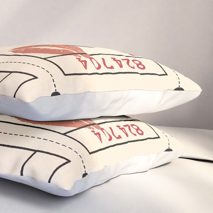 Bisou Bisou. Retro Movie Ticket Pillow Sham Gallery Image 3