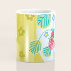 Sweet Strawberry Plant Friends in Yellow & Pink Coffee Mug Gallery Image 4