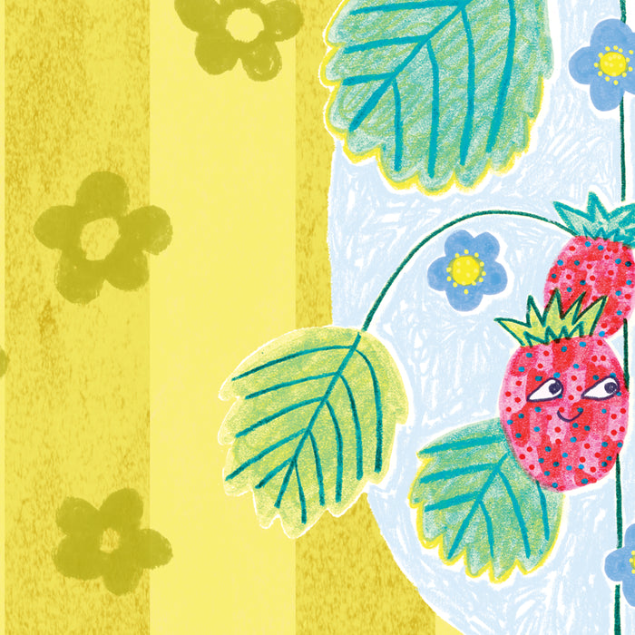 Sweet Strawberry Plant Friends in Yellow & Pink Coffee Mug Gallery Image 2