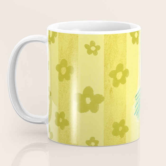 Sweet Strawberry Plant Friends in Yellow & Pink Coffee Mug Gallery Image 3