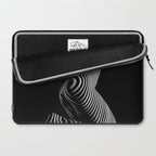 0721s-MM BW Fine Art Nude Tiger Striped Woman on Her Knees Laptop Sleeve Gallery Image 2