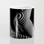 0721s-MM BW Fine Art Nude Tiger Striped Woman on Her Knees Coffee Mug Gallery Image 4
