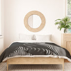 0721s-MM BW Fine Art Nude Tiger Striped Woman on Her Knees Duvet Cover Gallery Image 3