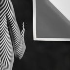 0721s-MM BW Fine Art Nude Tiger Striped Woman on Her Knees Wall Tapestry Gallery Image 3