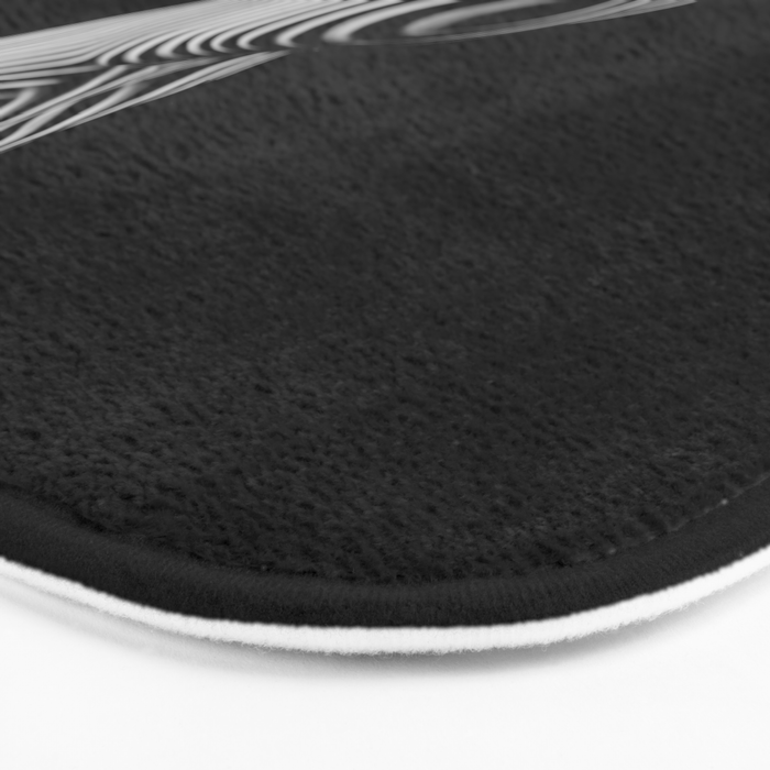 0721s-MM BW Fine Art Nude Tiger Striped Woman on Her Knees Bath Mat Gallery Image 3