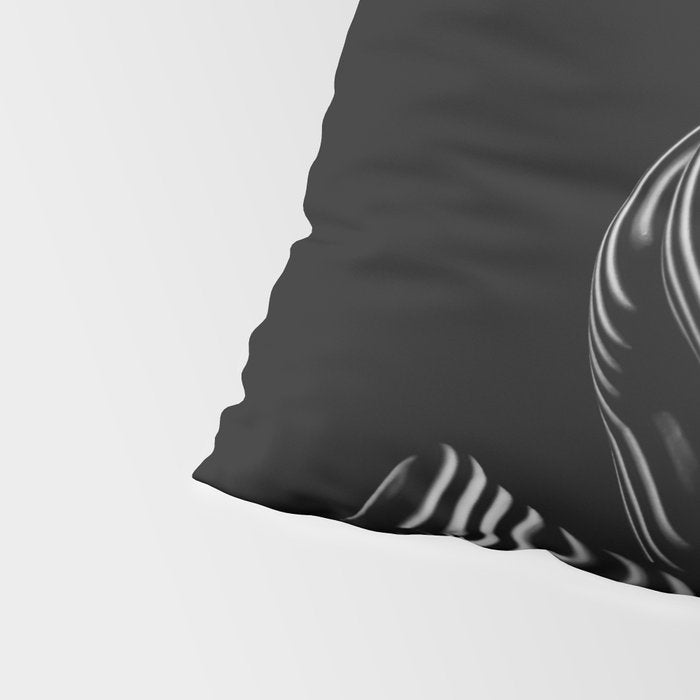 0721s-MM BW Fine Art Nude Tiger Striped Woman on Her Knees Pillow Sham Gallery Image 4