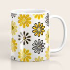 Retro Florals â Yellow & Black Coffee Mug Gallery Image 1
