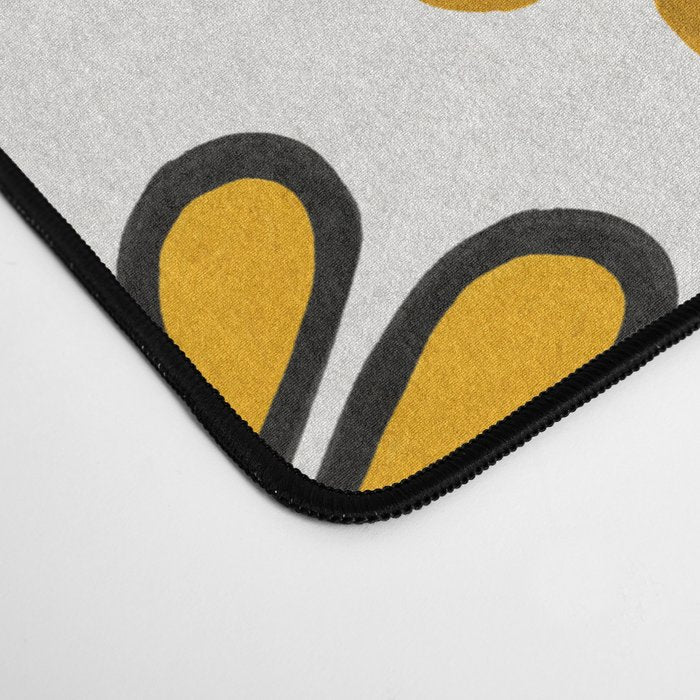 Retro Florals â Yellow & Black Desk Mat Gallery Image 4