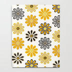 Retro Florals â Yellow & Black Notebook Gallery Image 4