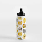 Retro Florals â Yellow & Black Water Bottle Gallery Image 2
